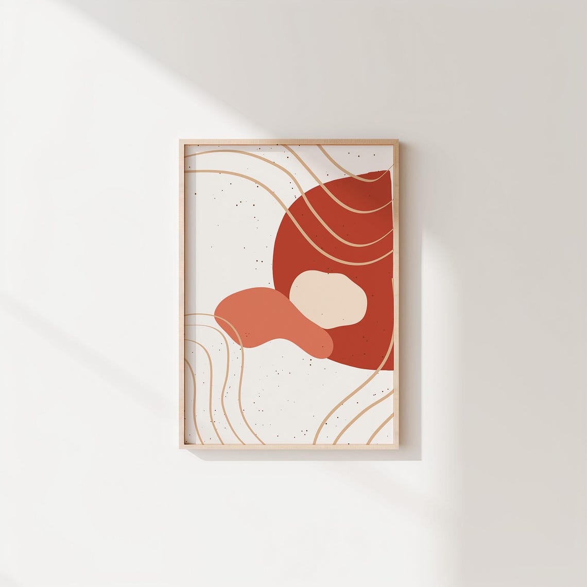 Terracotta Organic Shapes Wavy Lines Minimalist Boho Abstract Print