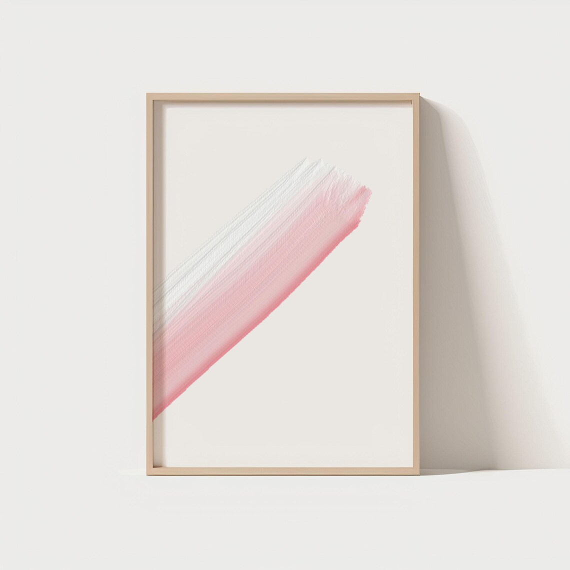 Minimalist Diagonal Brush Art Pink Oil Paint Stroke Wall Decor Abstract Pastel Soft Modern Boho Poster Instant