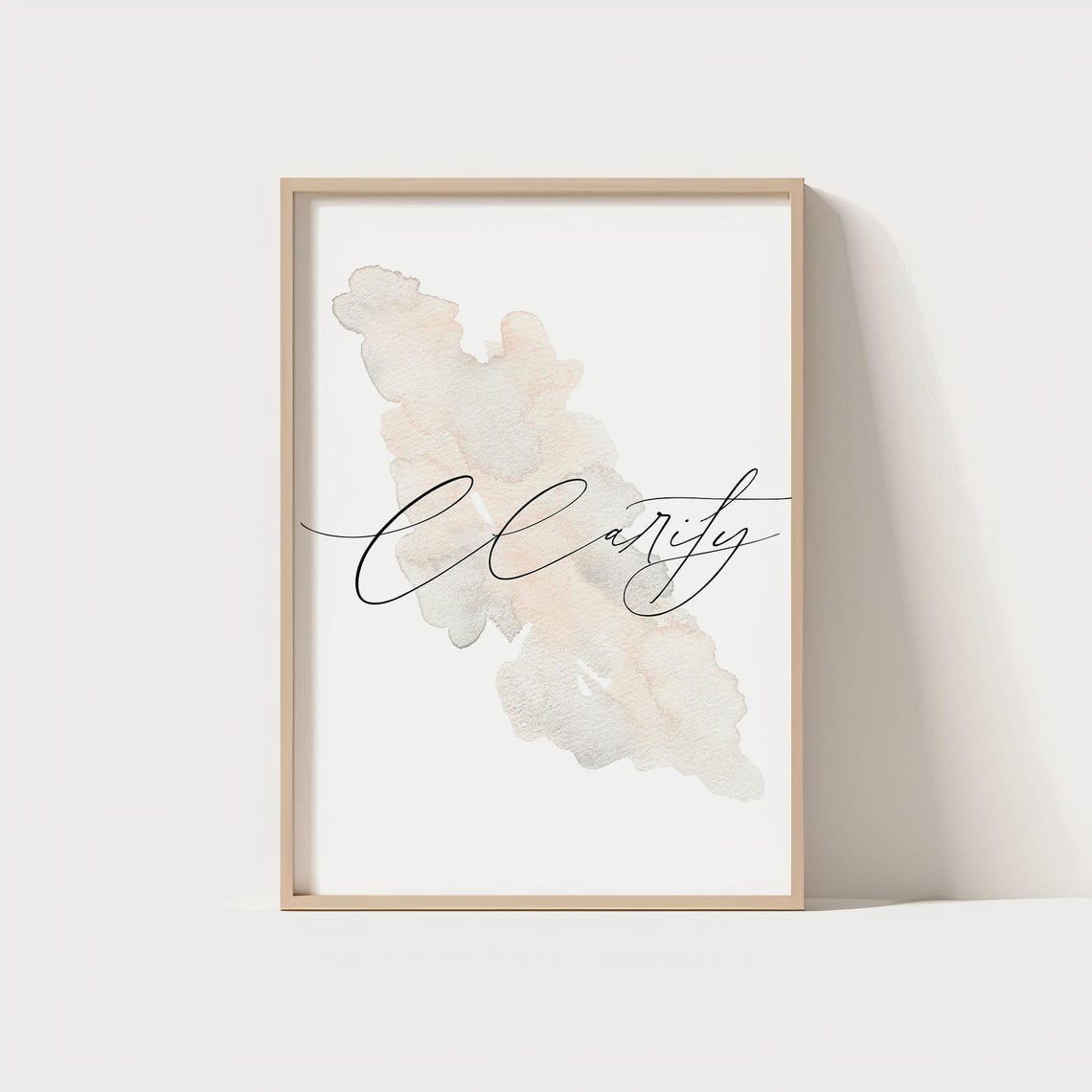 Clarity Mindfulness Quote Elegant Script Minimalist Watercolor Poster