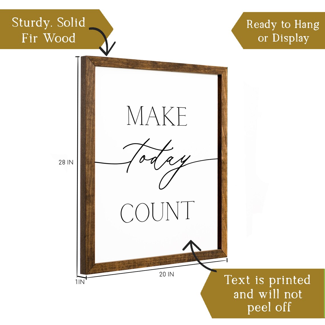 Make Today Count Motivational Script Calligraphy Office Wall Decor Poster - Image 2