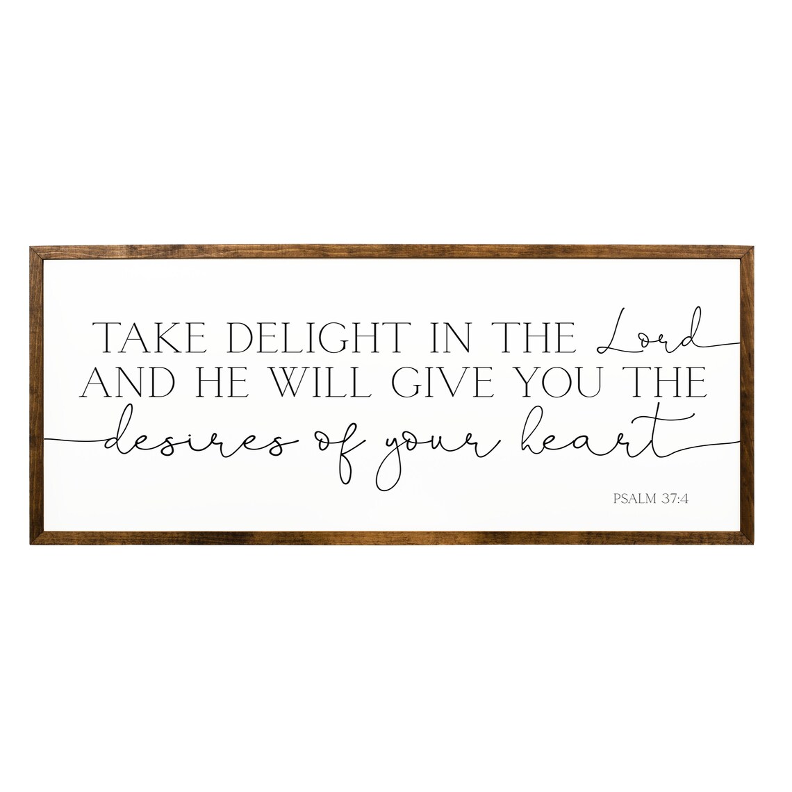 Take Delight In The Lord Psalm 37:4 Scripture Farmhouse Wall Art Poster - Image 2