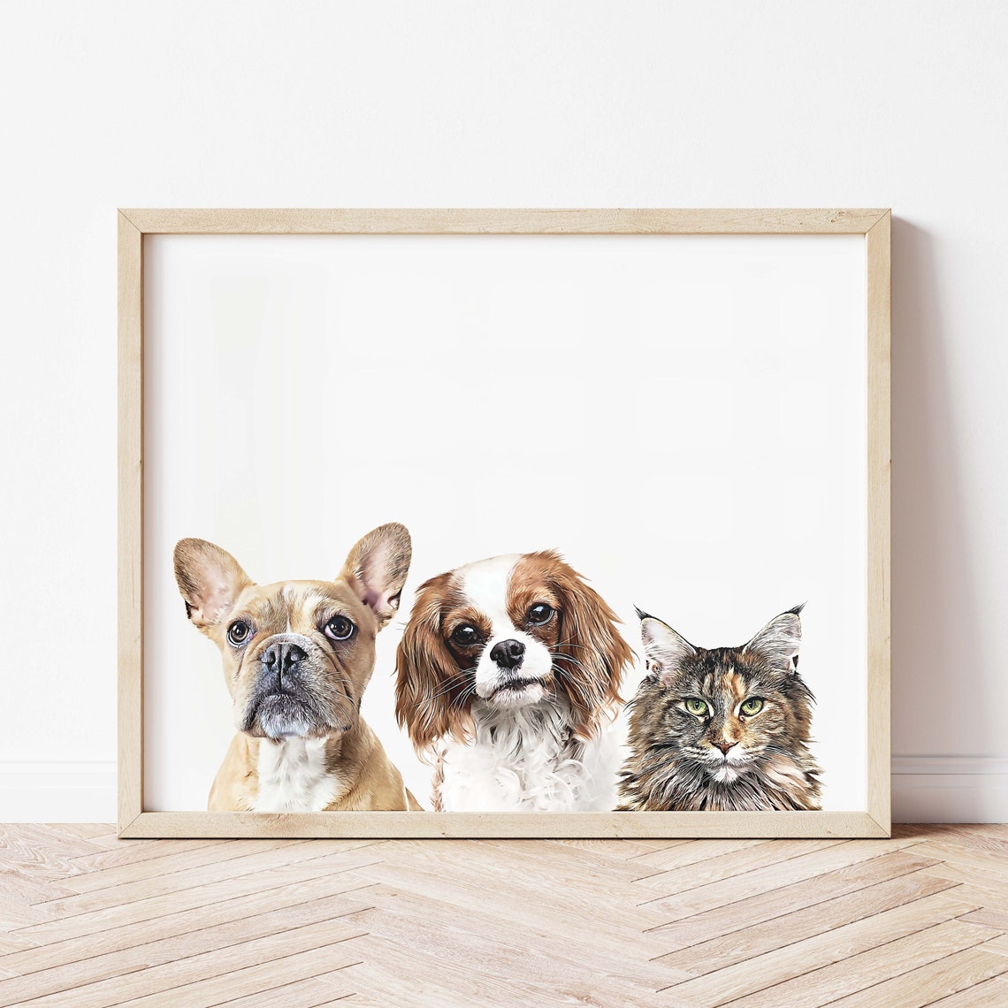 Custom Peekaboo Pet Portrait Art Print