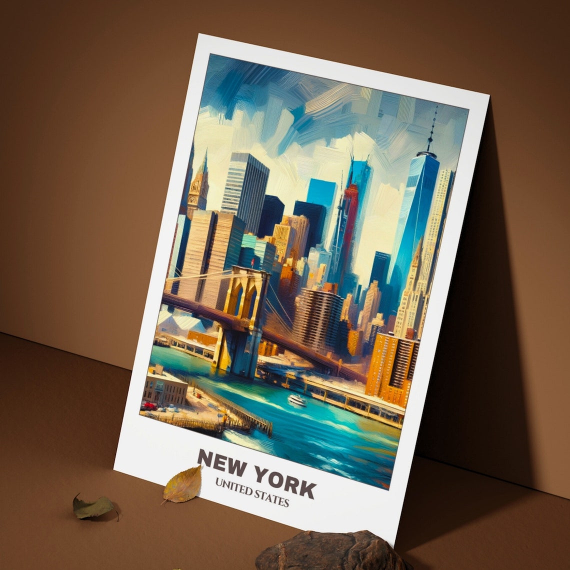 New York City Poster United States Travel Poster New York Painting Cityscape Painting Wall Art Decor Usa Trip Travel Gift - Image 3