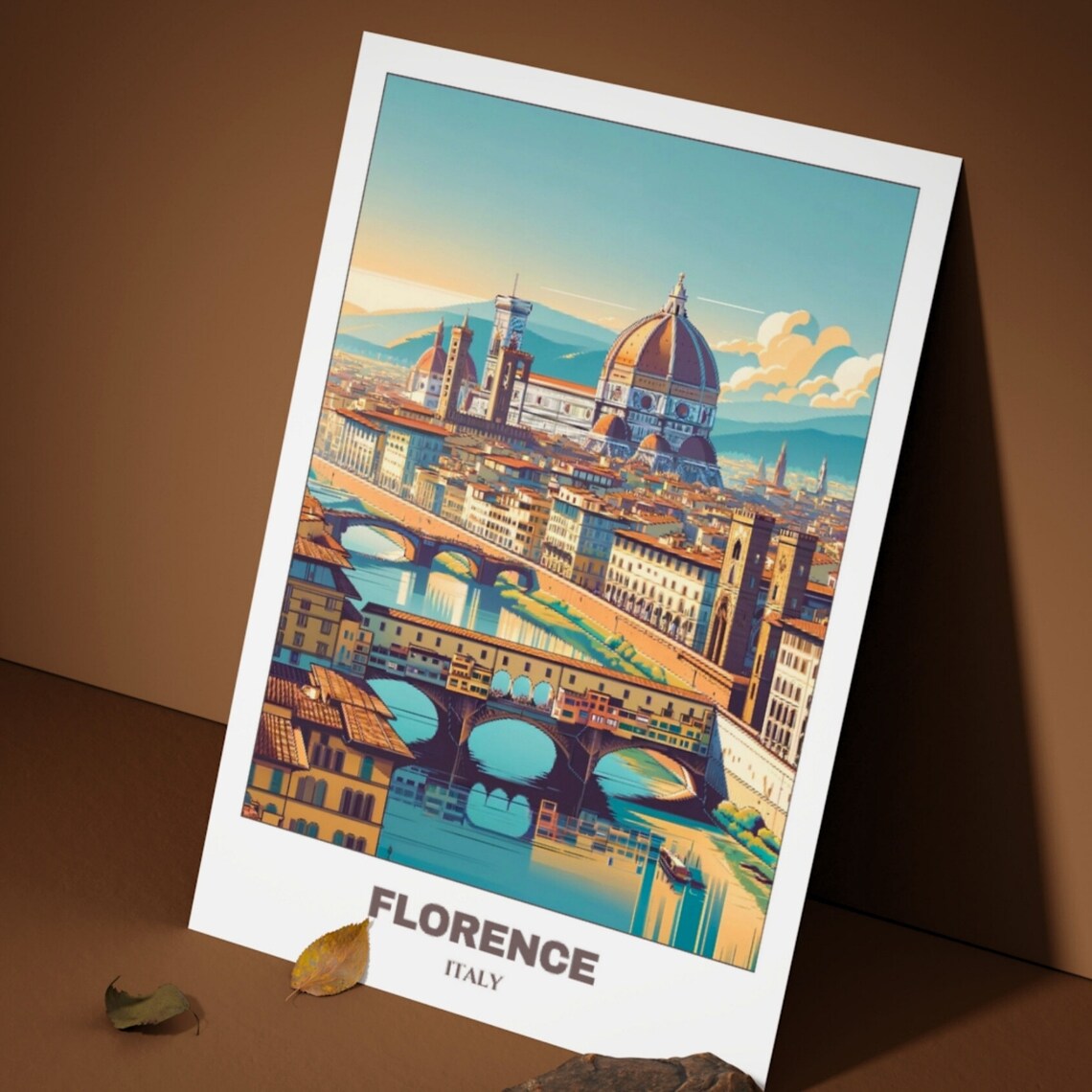 Florence Italy Travel Poster, Cityscape Painting Print - Image 3