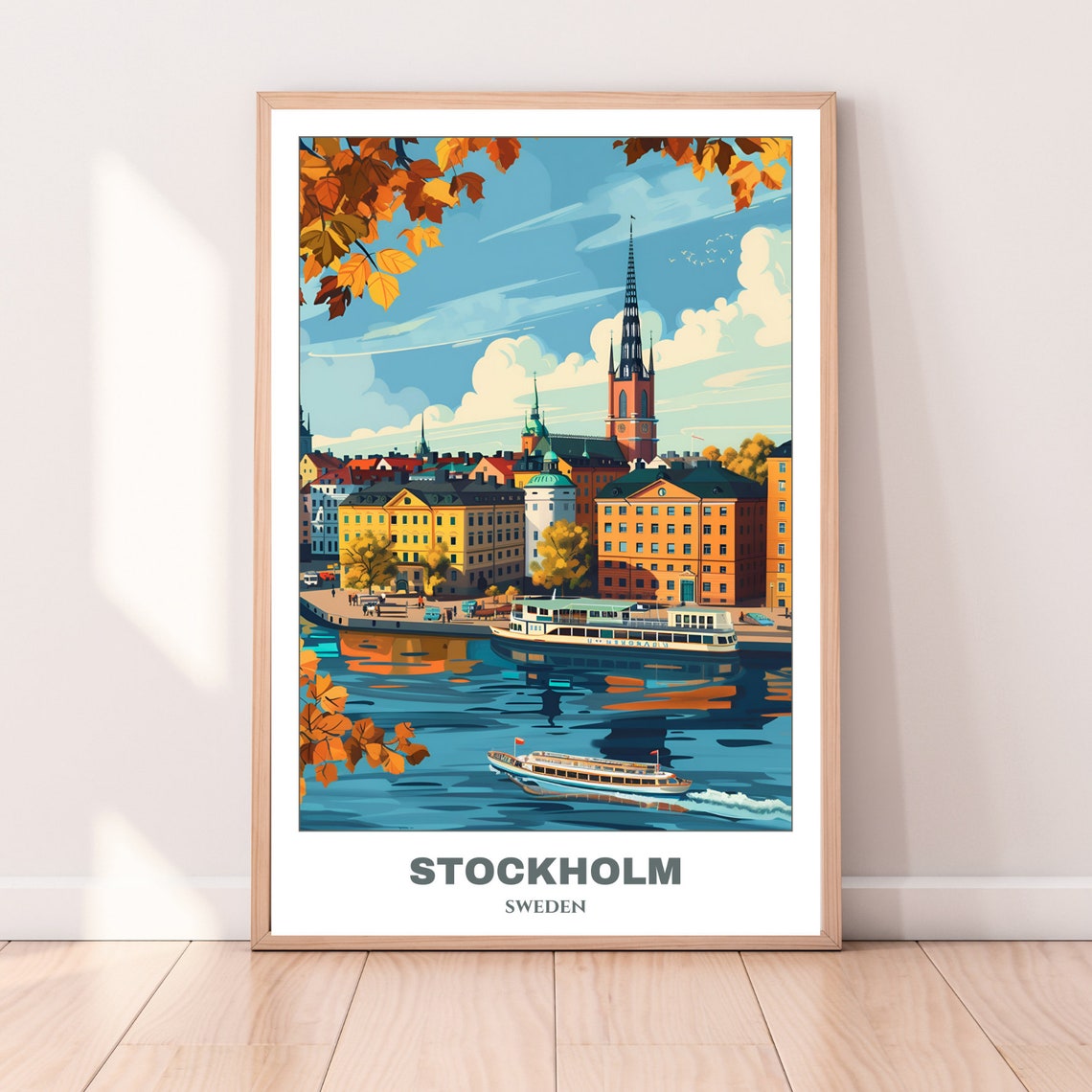 Stockholm Travel Poster Sweden Travel Poster Citycape Painting Print Wall Art Stockholm Home Decor Stockholm Trip Print - Image 4