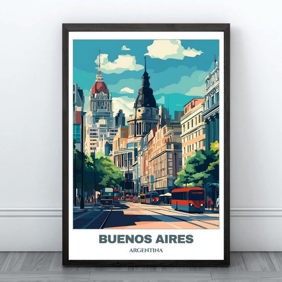 Buenos Aires Travel Poster Argentina Travel Poster Print Wall Art Buenos Aires Painting Home Decor Buenos Aires Print