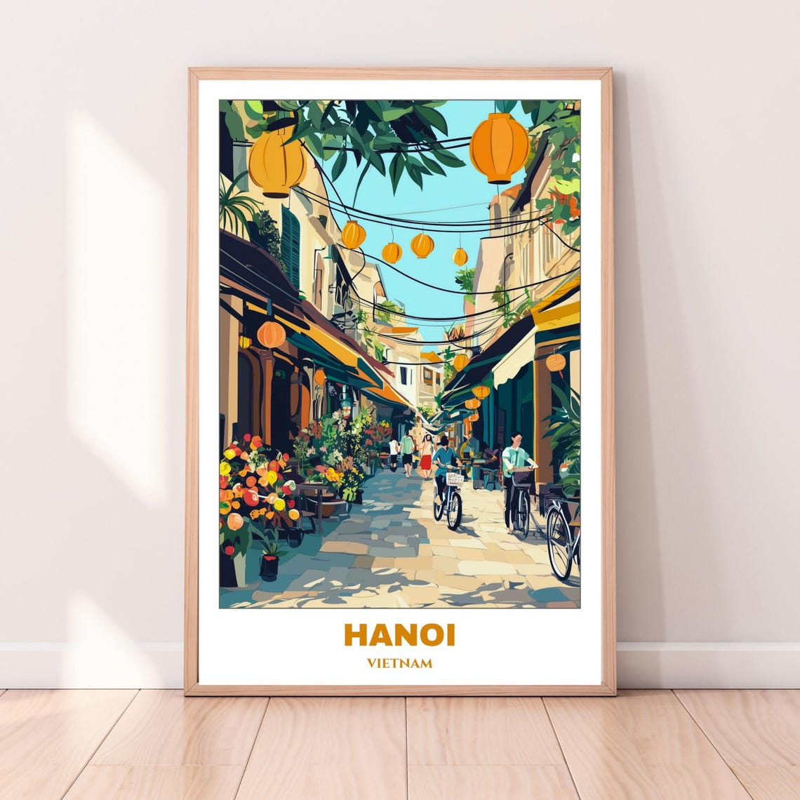 Hanoi Travel Poster Vietnam Travel Poster Citycape Painting Wall Art Print Hanoi Home Decor Vietnam Trip Picture - Image 3