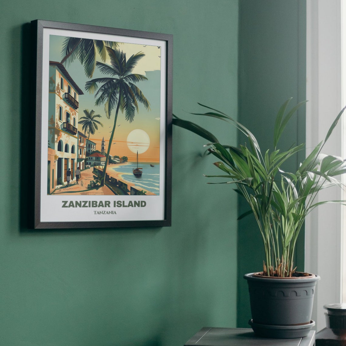 Zanzibar Island Travel Poster Tanzania Travel Poster Zanzibar Painting Print Wall Art Tanzania Home Decor Stone Town - Image 5