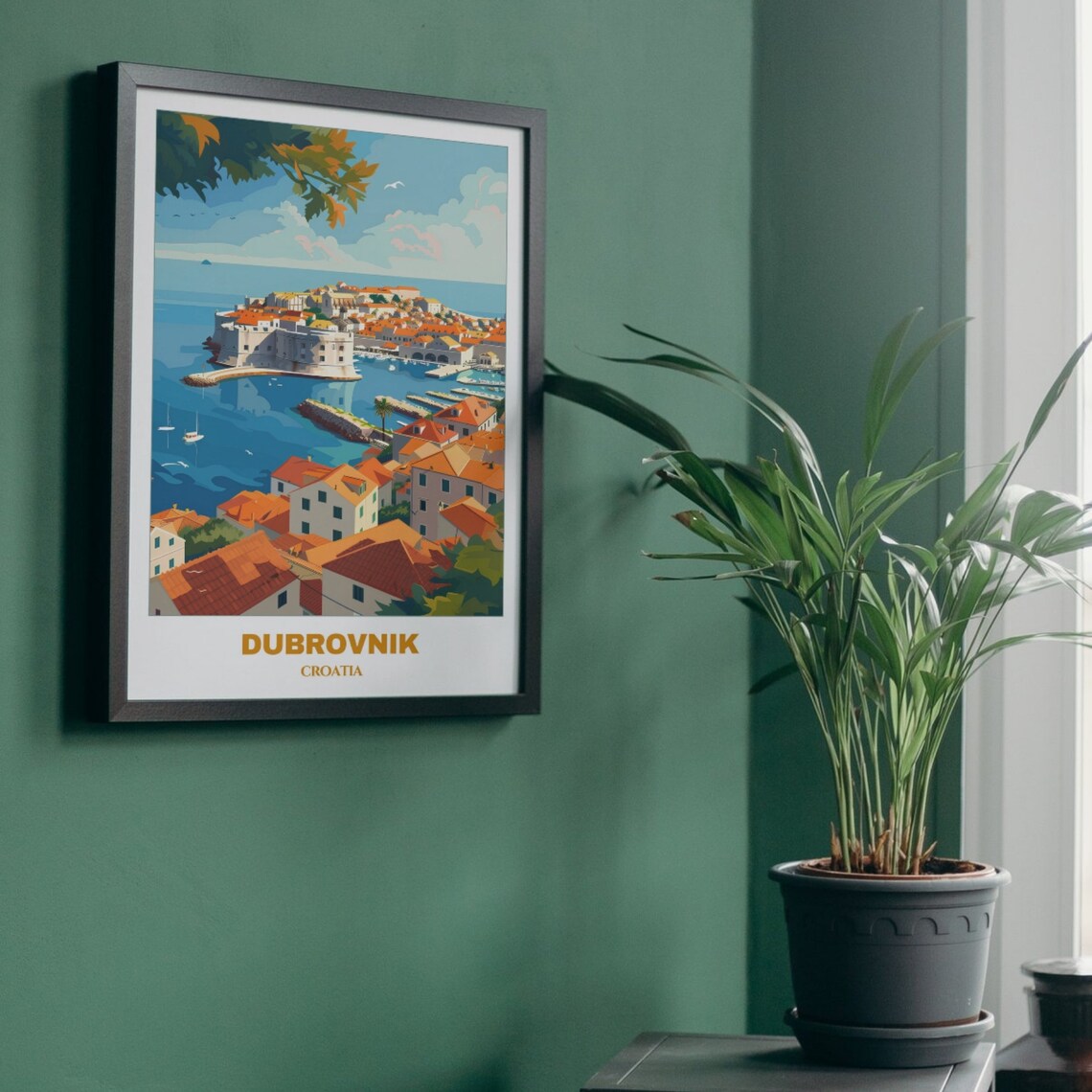 Dubrovnik Croatia Old Harbor Fortress Blue Sea Travel Poster - Image 5