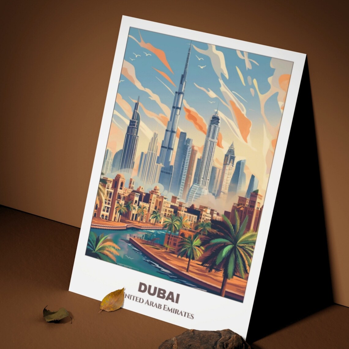 Dubai Cityscape Painting Travel Poster - Image 3