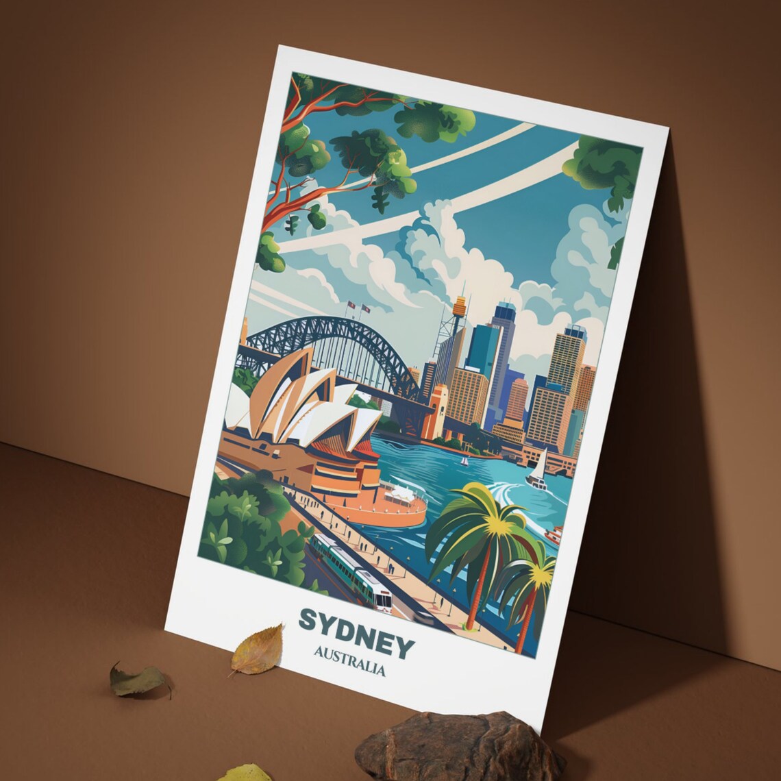 Sydney Travel Poster, Australia Cityscape Art Print - Image 4