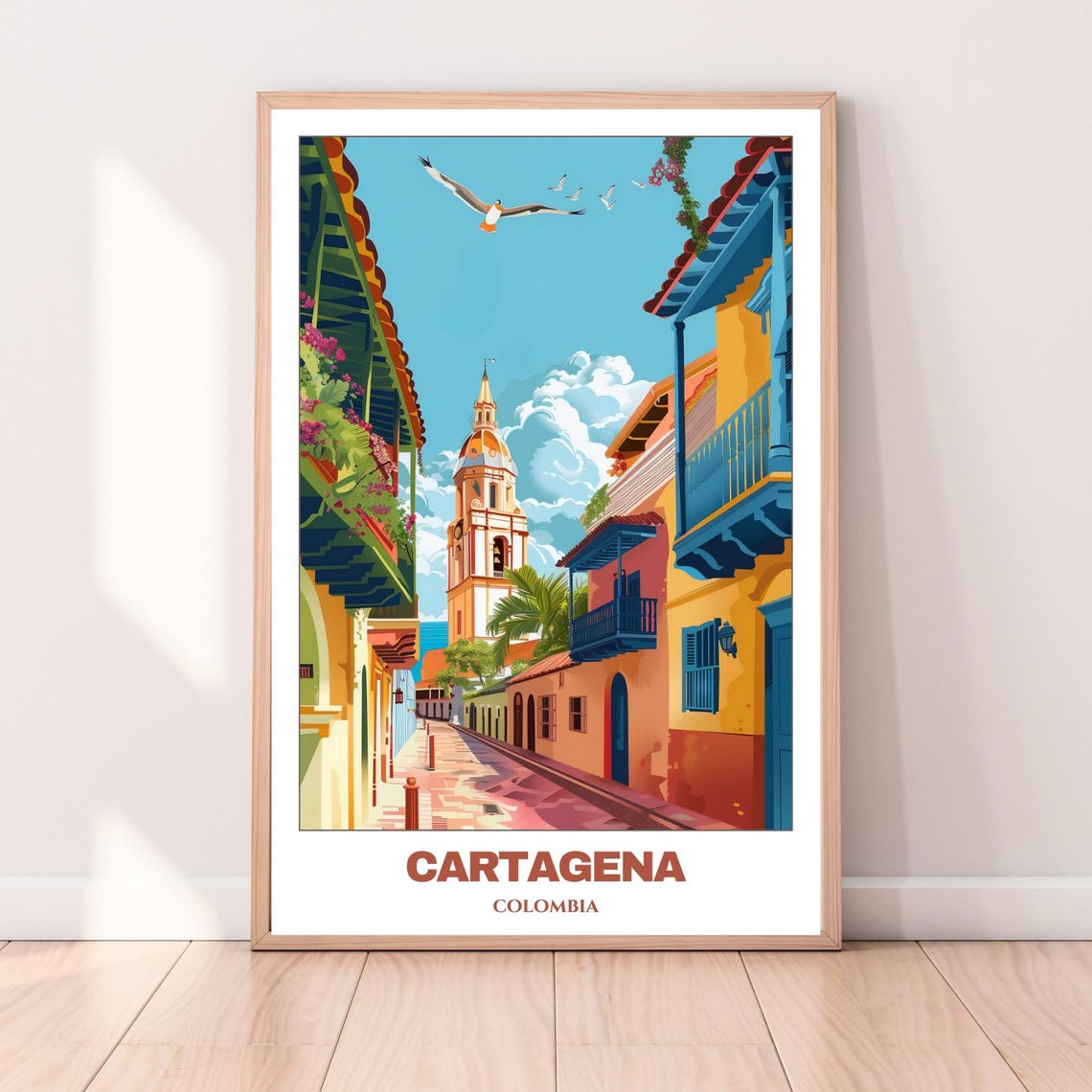 Cartagena Travel Poster Colombia Travel Poster Insta Print Art Cartagena Home Decor Cartagena Illustration - Image 3