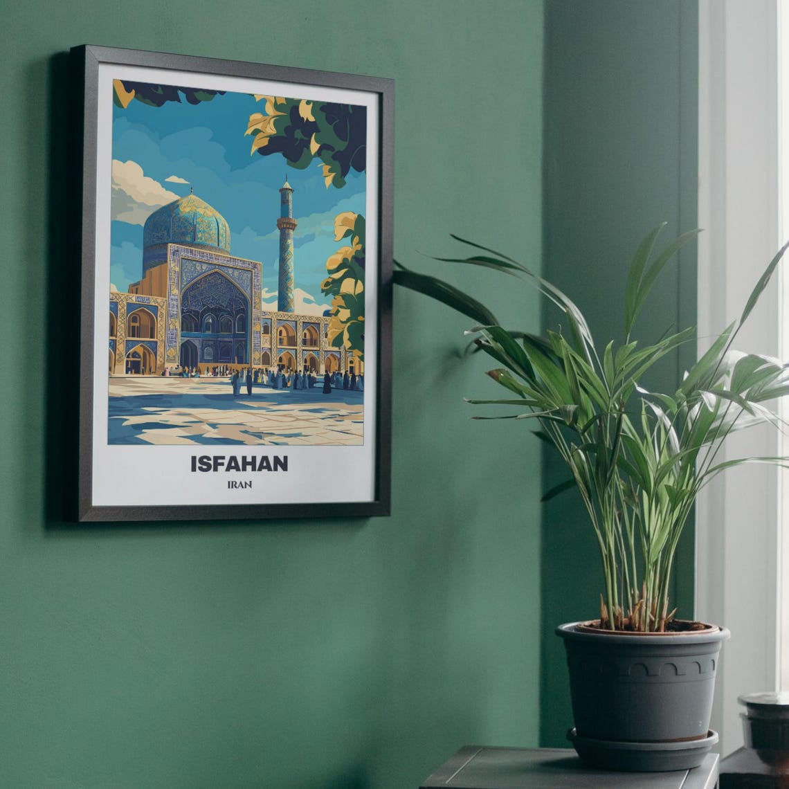 Isfahan Travel Poster Iran Travel Poster Citycape Painting Wall Art Print Isfahan Home Decor Shah Mosque Print - Image 4