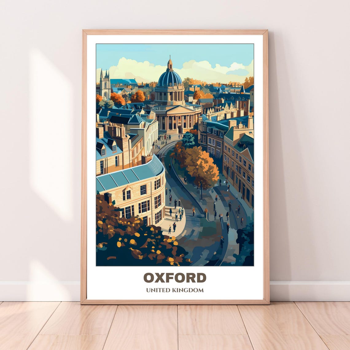 Oxford Travel Poster United Kingdom Travel Poster Citycape Painting Wall Art Oxford Home Decor Oxford Trip Print - Image 4