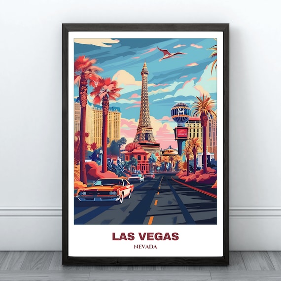 Las Vegas Paris Eiffel Tower Replica Boulevard Nevada Travel Poster