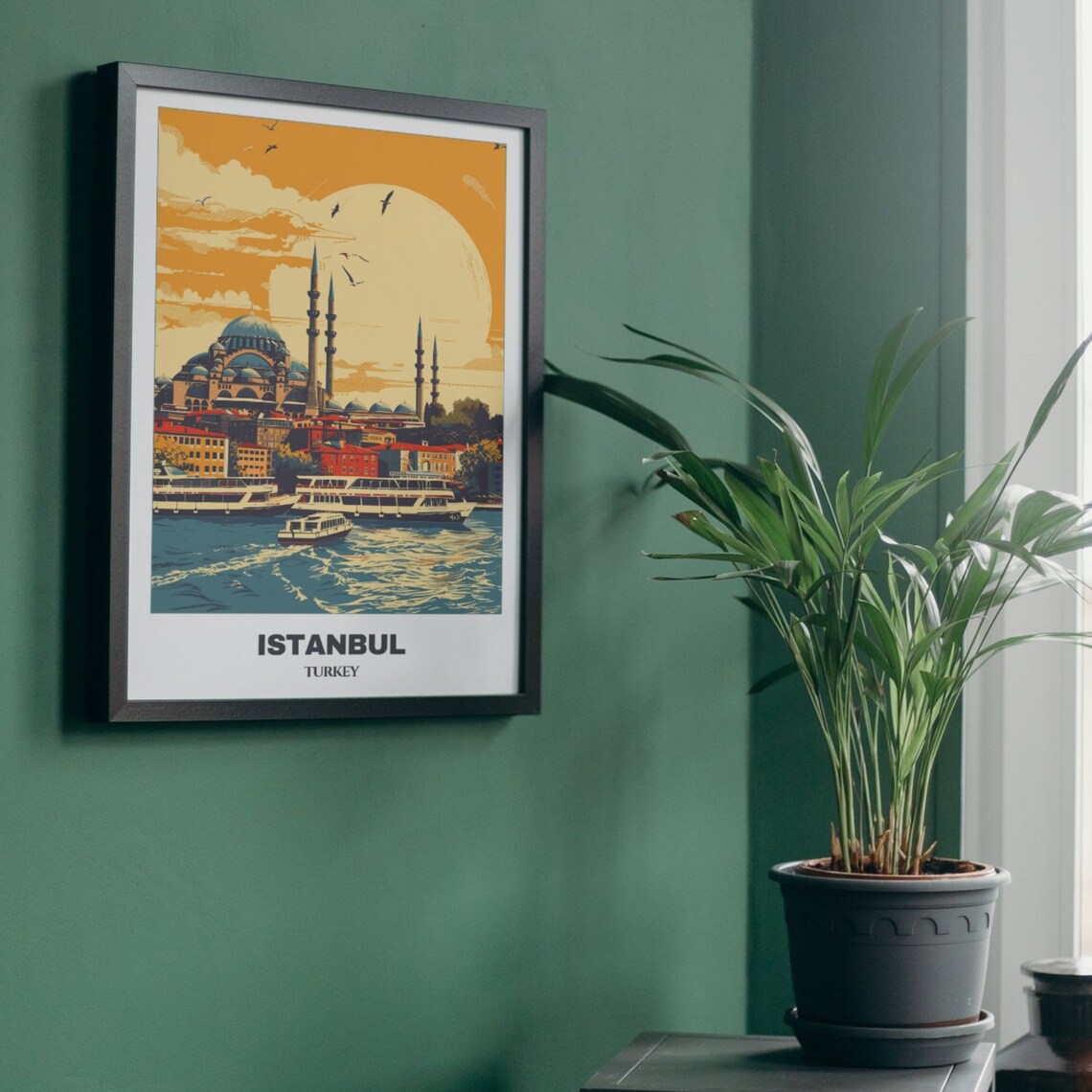 Istanbul Travel Poster, Cityscape Painting Print - Image 5