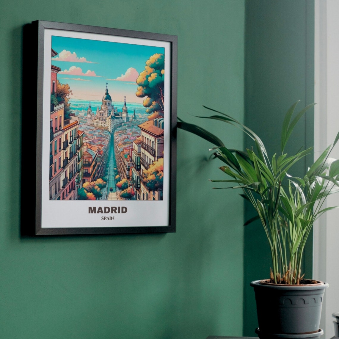 Madrid Travel Poster Spain Travel Poster Madrid City Painting Cityscape Painting Travel Wall Art Room Decor Spain Trip - Image 4