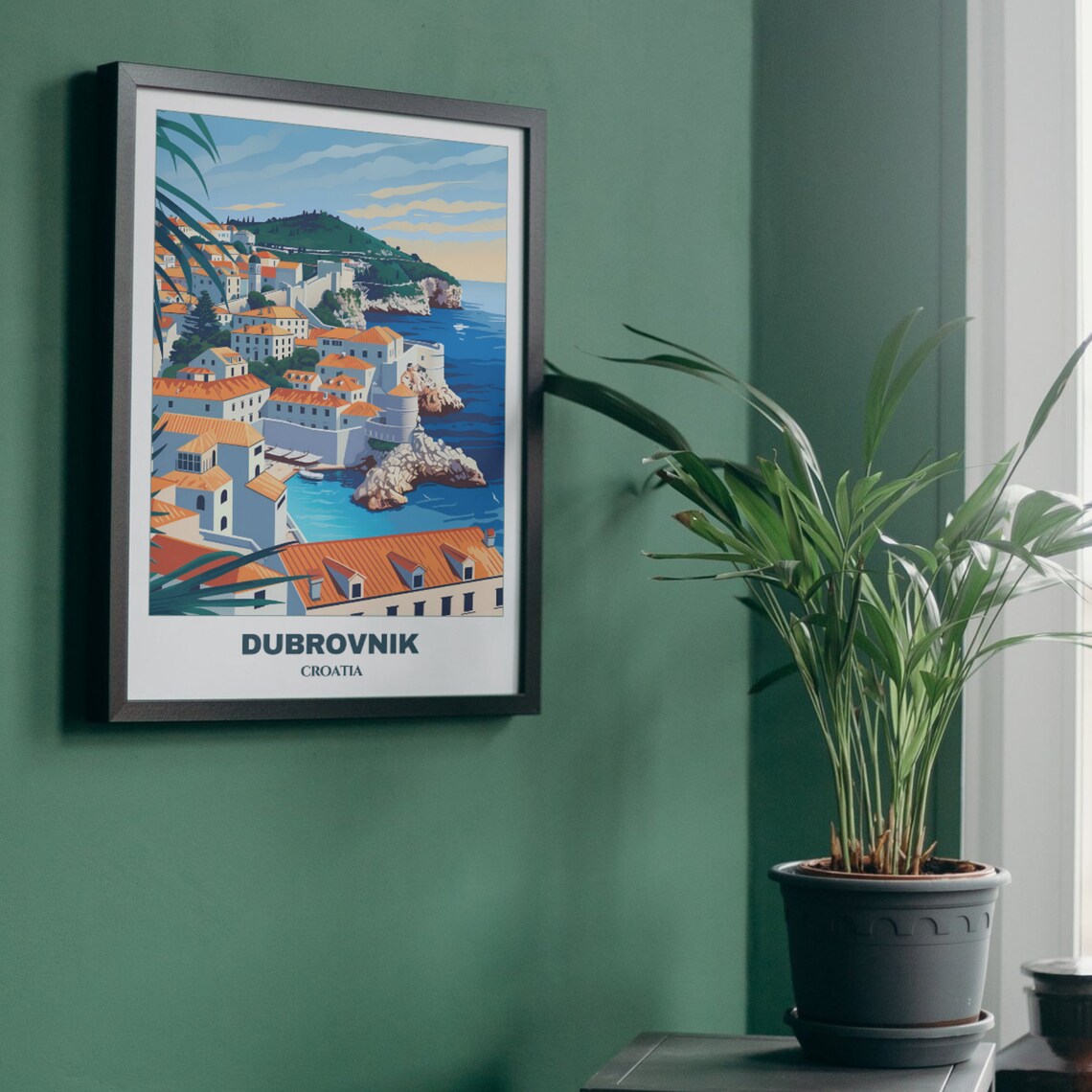 Dubrovnik Croatia Old Town Orange Roofs Fortress Travel Poster - Image 5