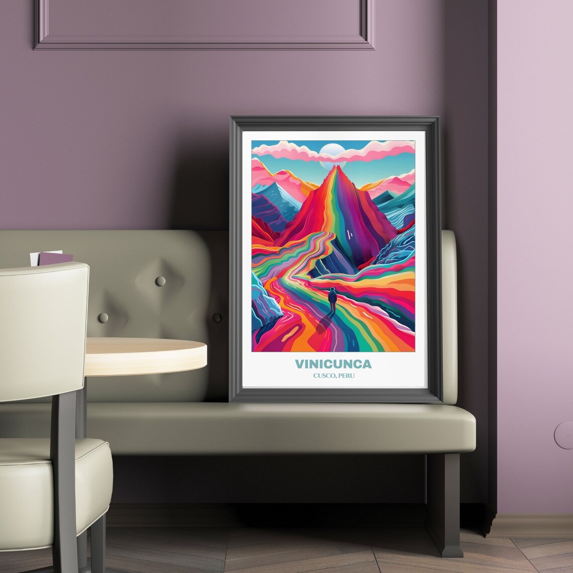 Vinicunca Peru Travel Poster, Rainbow Mountain - Image 2