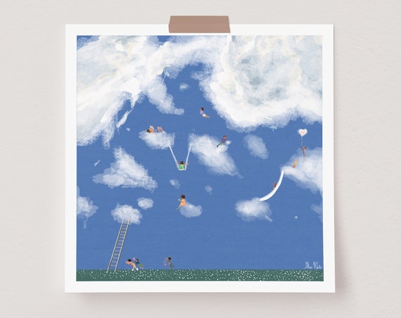 Children Playing In The Clouds