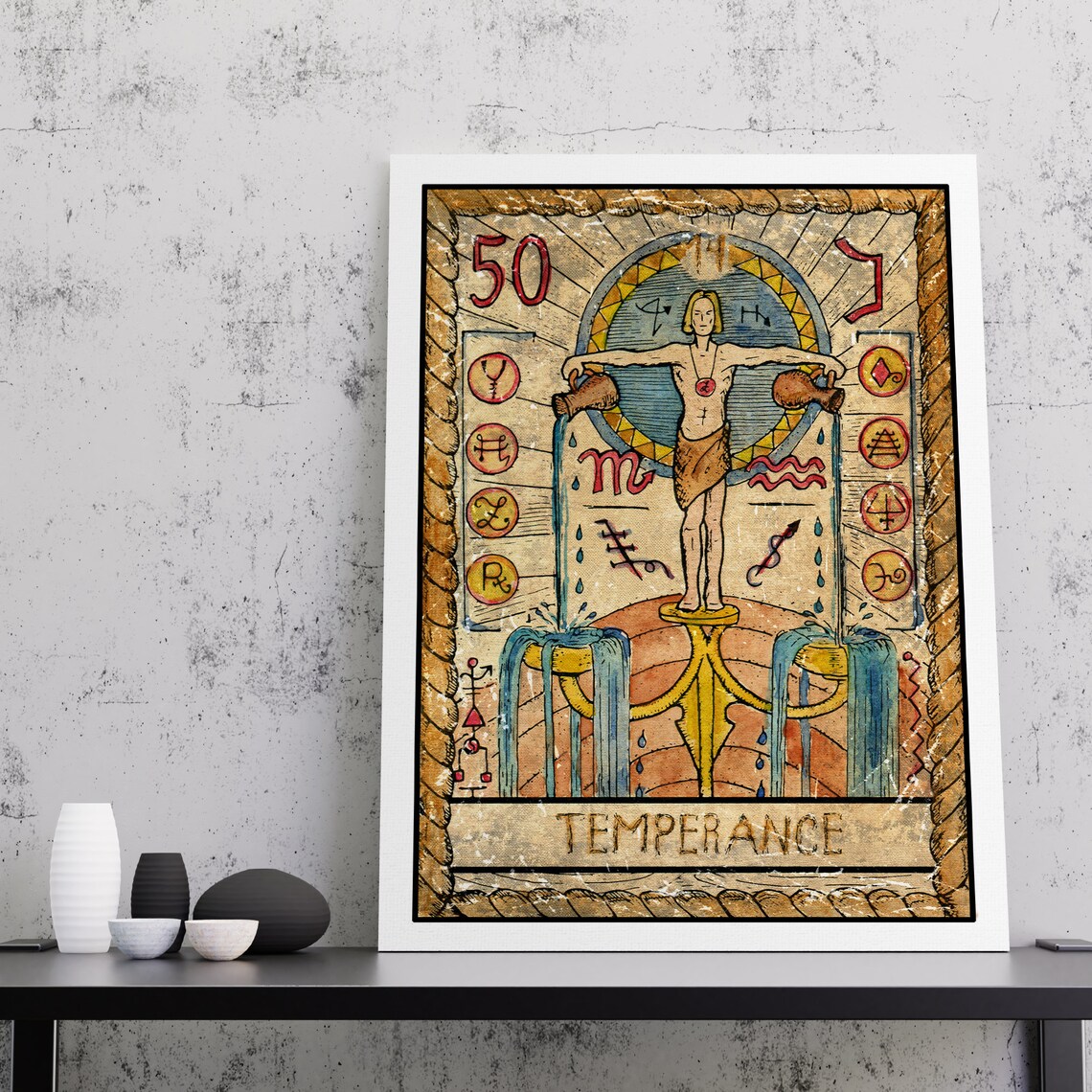 Temperance Tarot Card Print Tarot Print Tarot Card Print Tarot Card Wall Art Temperance Tarot Print Temperance Tarot Tarot Art - Image 3