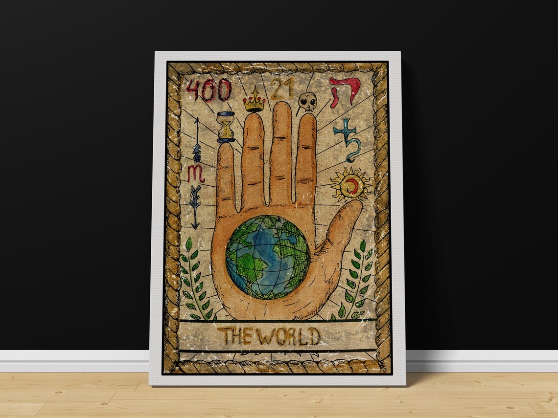 Tarot Card Print Wall Art Tarot The World Tarot Cards Print Tarot Print Tarot Card Wall Print Tarot Card Wall Art Tarot Art - Image 3