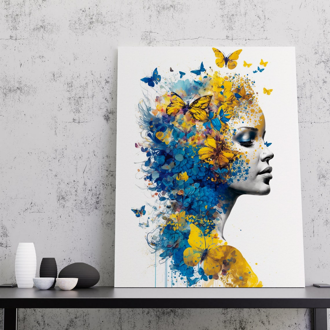Butterfly Wall Art Butterfly Woman Print Butterfly Art Print Butterflies Butterflies Art Print Bedroom Wall Art - Image 2