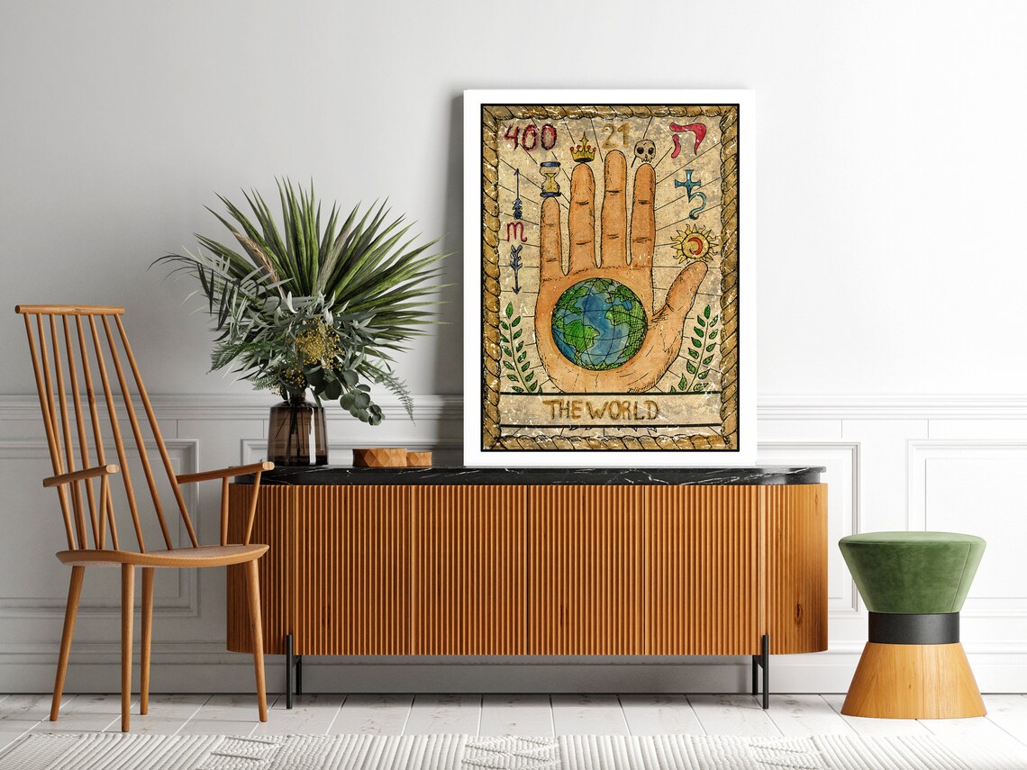 Tarot Card Print Wall Art Tarot The World Tarot Cards Print Tarot Print Tarot Card Wall Print Tarot Card Wall Art Tarot Art - Image 2