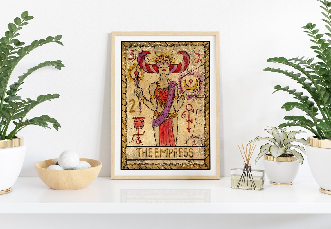 The Empress Tarot Card Wall Art Spiritual Decor Art Empress Tarot Poster Witchy Art Prints Mystical Wall Art Feminine Wall Art Print - Image 2