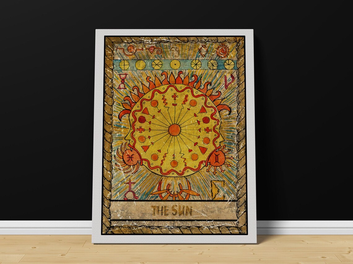 Tarot Card Print Wall Art Tarot Card The Sun Tarot Cards Print Tarot Print Tarot Card Wall Print Tarot Card Wall Art Tarot Sun - Image 3