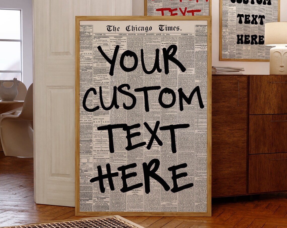 Custom Newspaper Print, New York Retro Wall Art