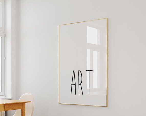 ART Thin Lettering Minimalist White Studio Gallery Word Poster