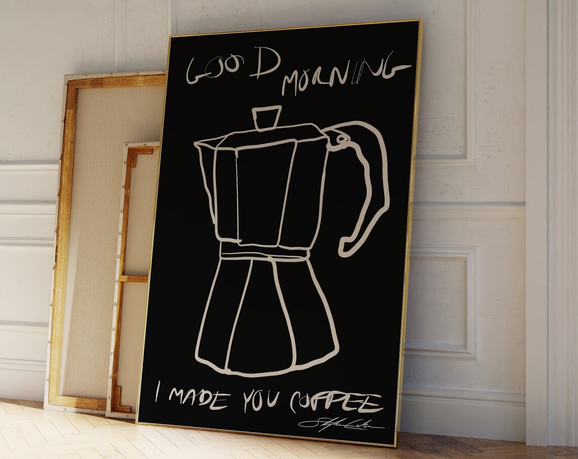 I Made You Coffee Retro Coffee Bar Art Print