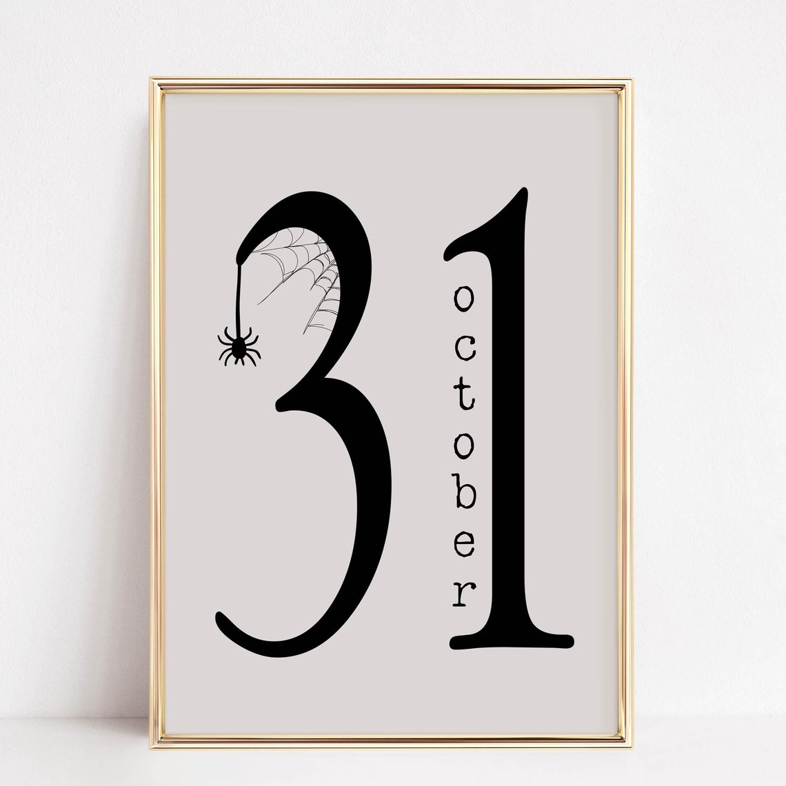 October 31 Minimalist Spider Web Typography Halloween Date Poster