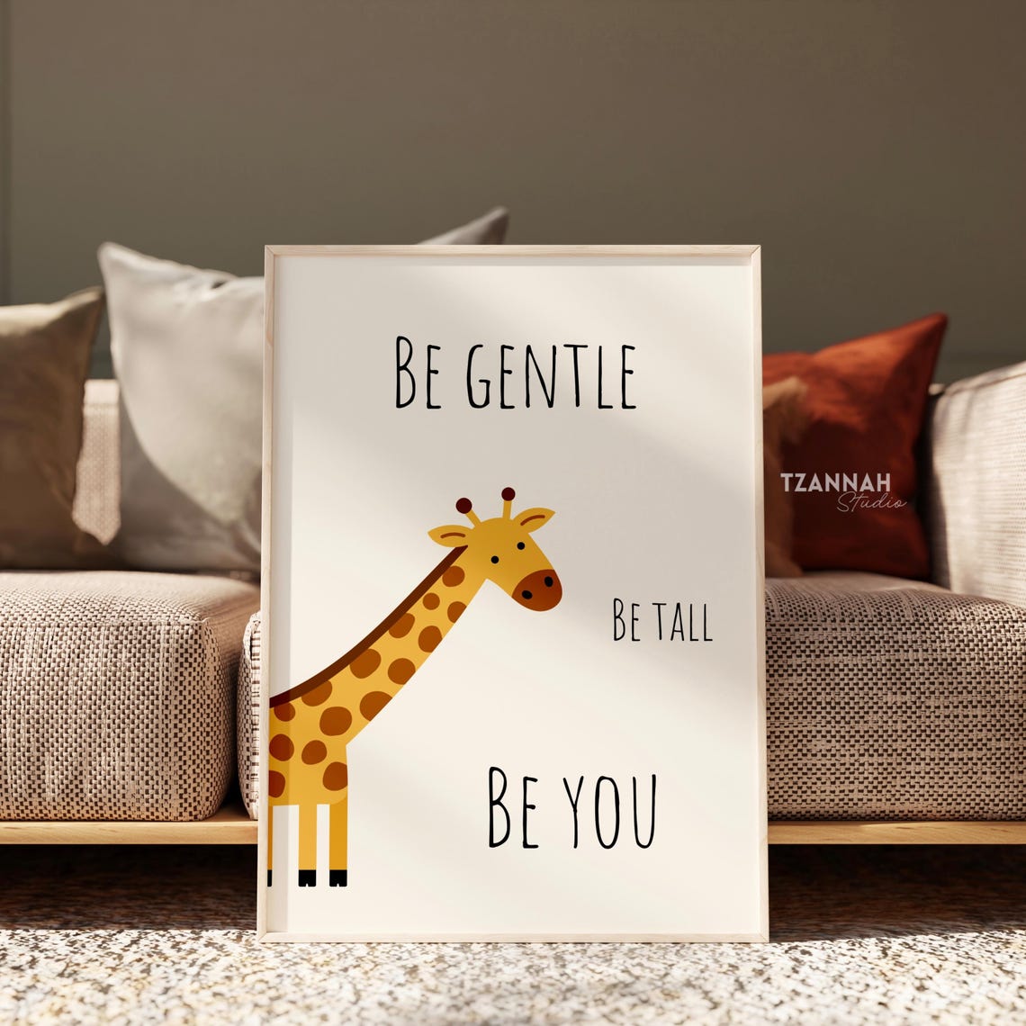 Funny Giraffe Wall Art Kids Room Decor Includes Size A1a4