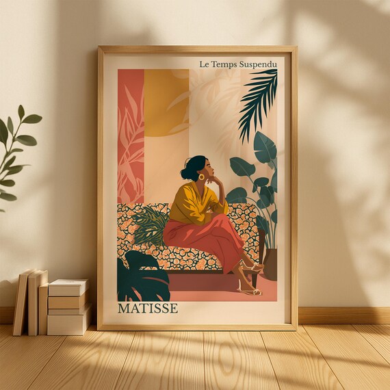 Matisse Le Temps Suspendu Woman on Floral Sofa Tropical Art Poster