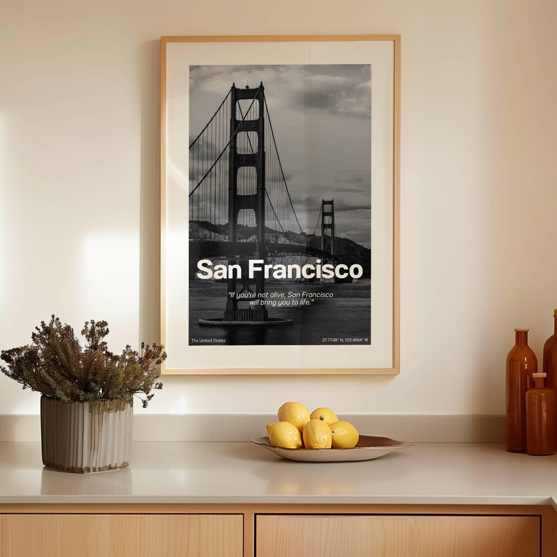 San Francisco Travel Poster, Golden Bridge - Image 2