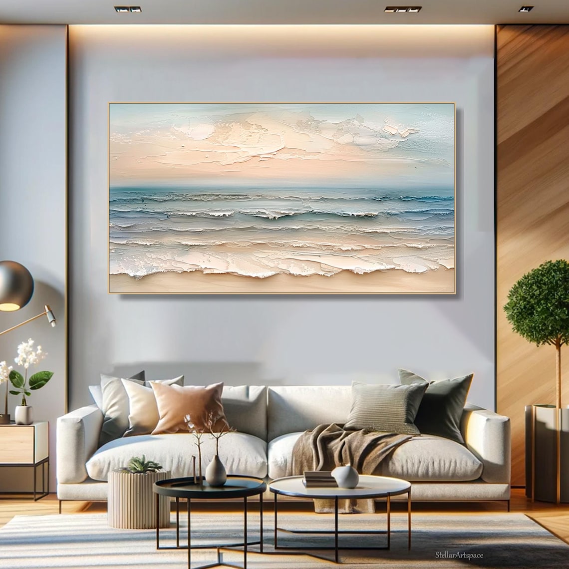 Abstract Ocean Waves Coastal Art Print, Beach Decor - Image 2