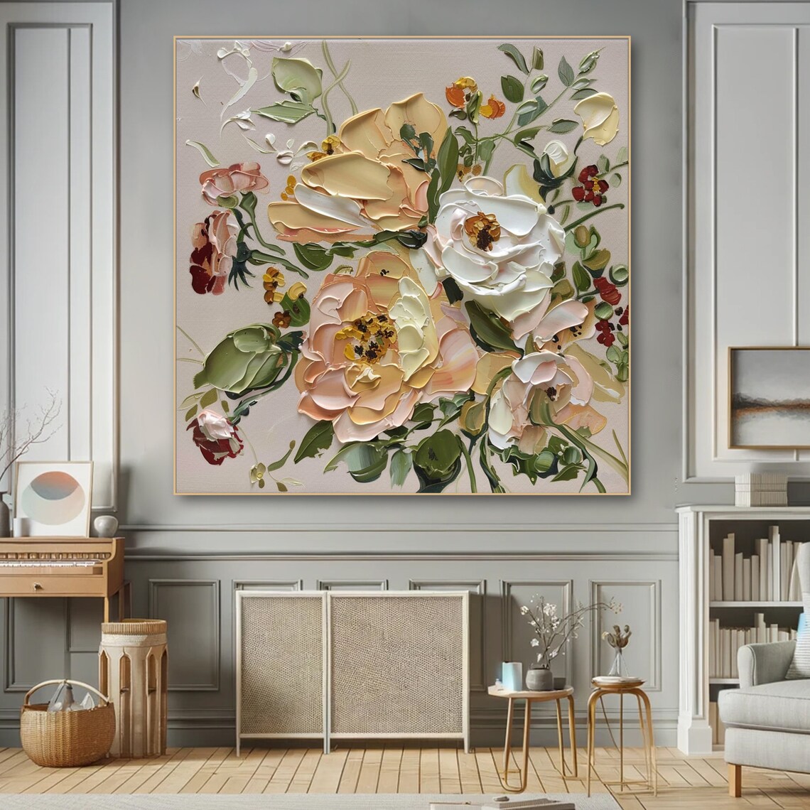 Romantic Blooms Neutral Tones Flower Art Print - Image 6