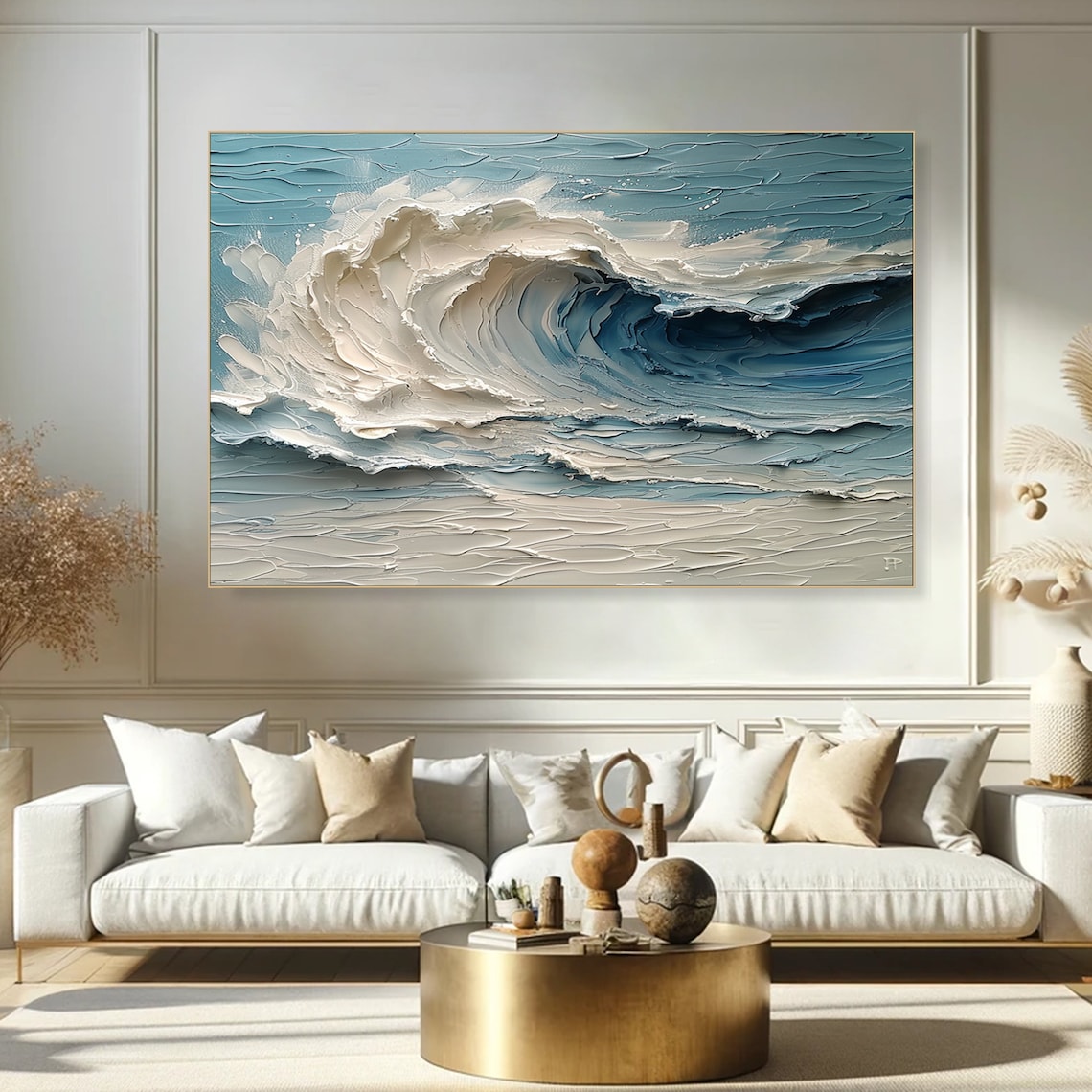 Blue Ocean Wave, Minimalist Contemporary Art Print - Image 4