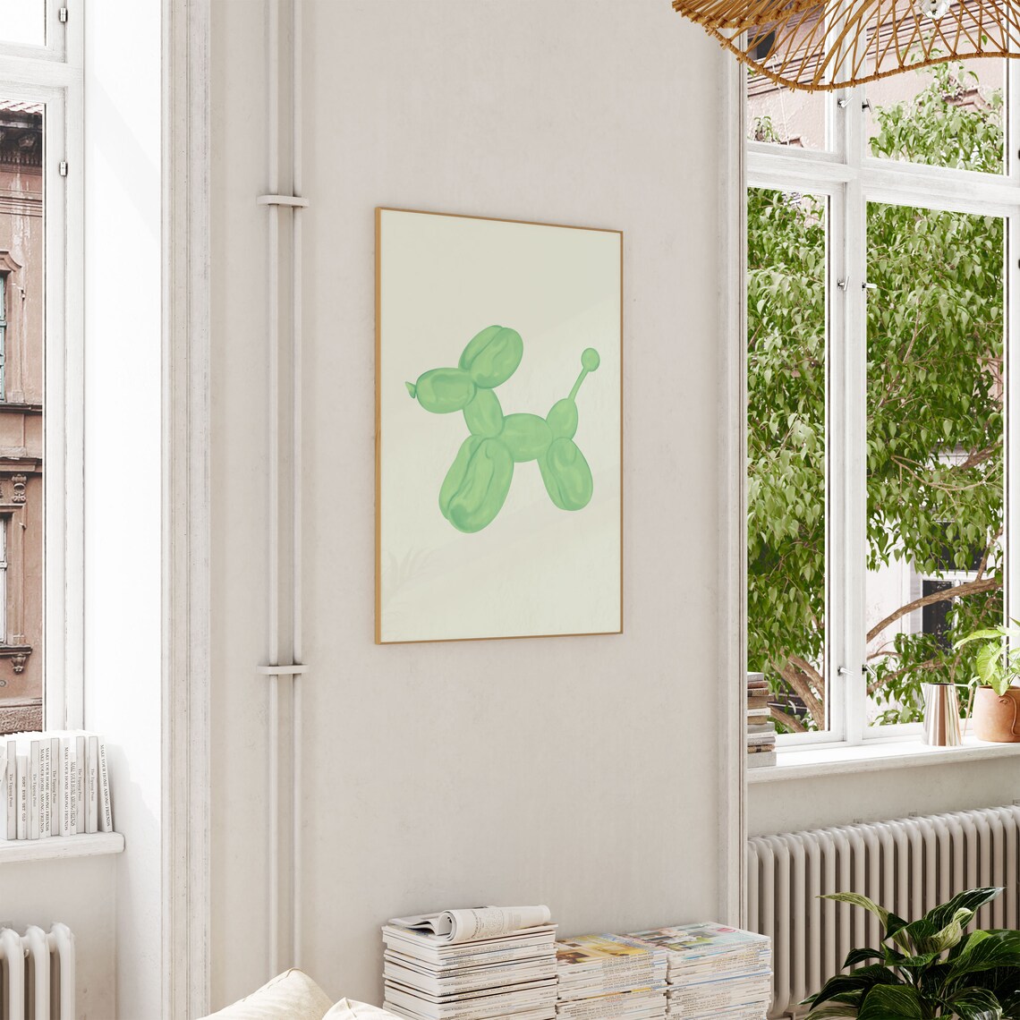 Balloon Dog Art Print, Preppy Bedroom Decor - Image 3