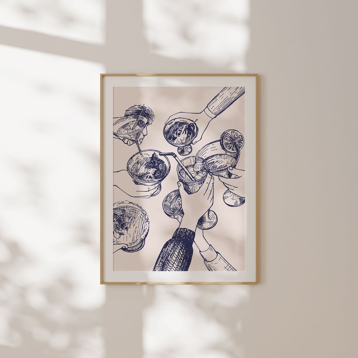 Navy Cheers Retro Alcohol Sign Art Print