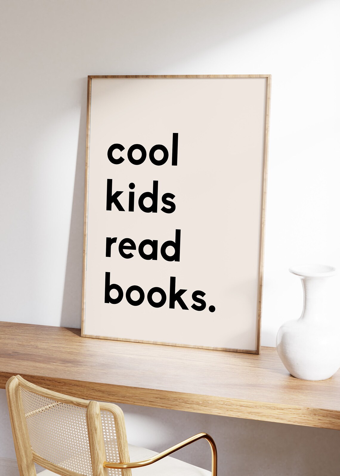 Beige Cool Kids Read Books Poster, Read Corner Decor - Image 3