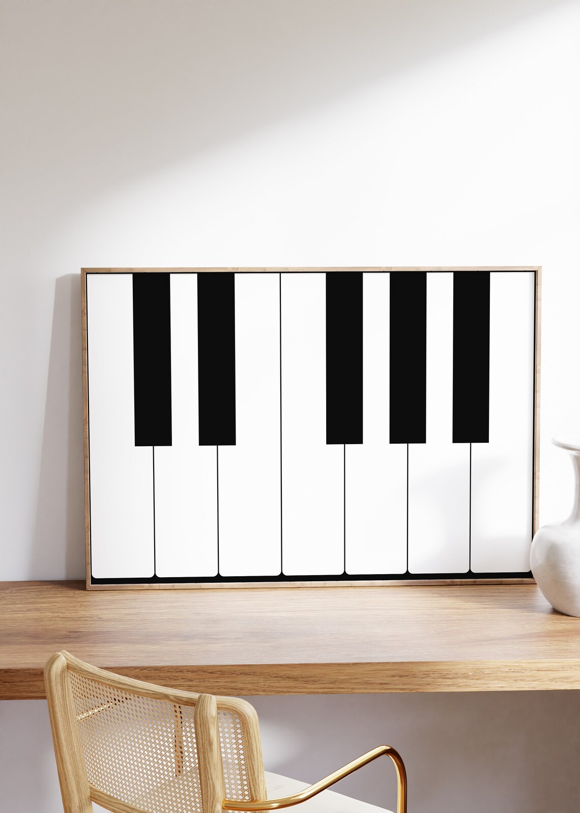 Piano Keys Minimalist Retro Poster, Music Room Decor - Image 3