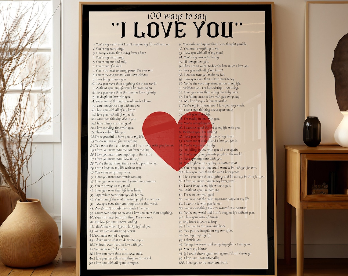 Valentines Day Love Quotes Art Print, Black Red Aesthetic