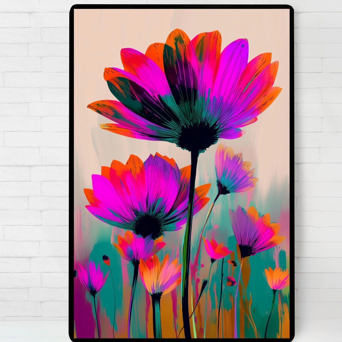 Vibrant Floral Art Print Modern Botanical Wall Decor 5 Jpgs