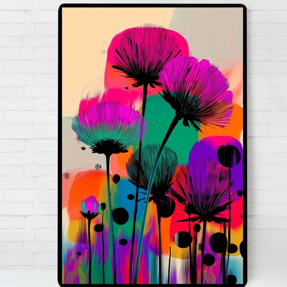 Flowers Blending In Color Abstract Poster A Modern And Minimal Touch