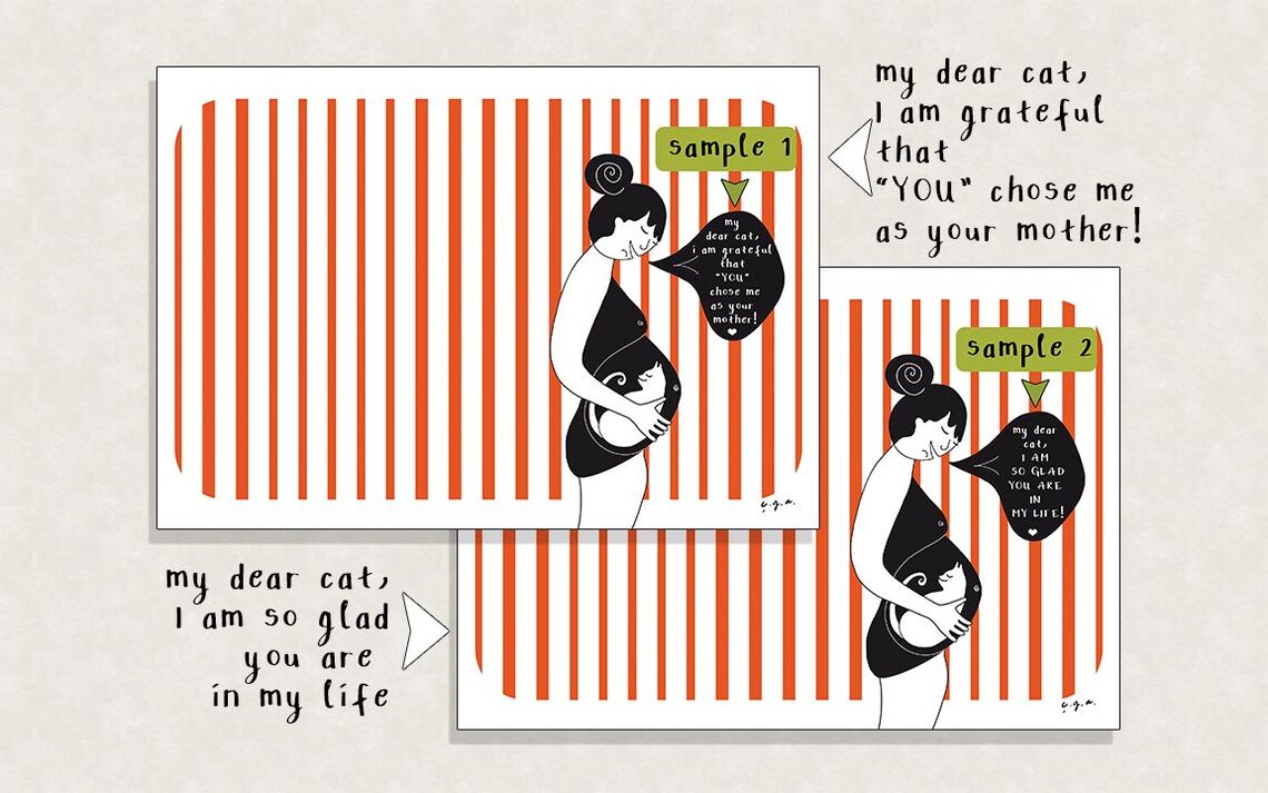 Cat Mom Mother's Day Greeting Card Postcard - Image 3