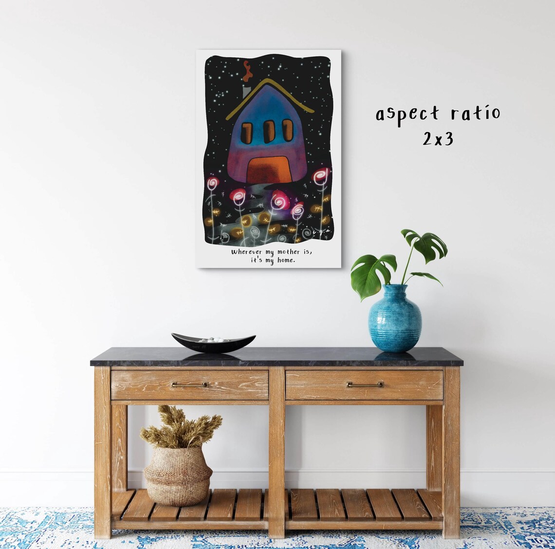 House Illustration - Mother's Day Wall Art - Image 3