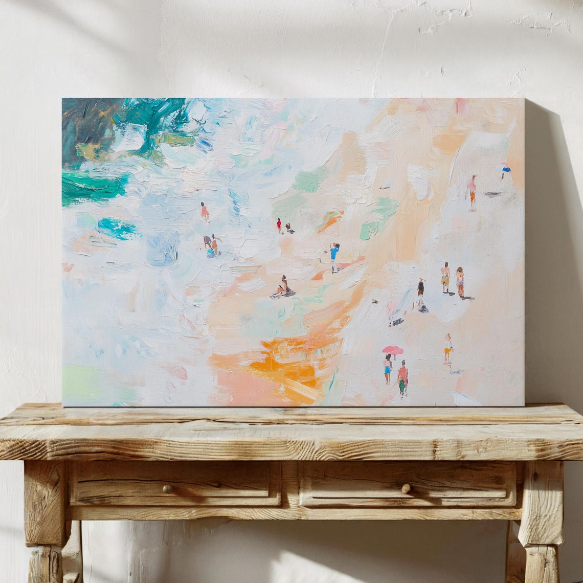 Stunning Abstract Aerial Beach Coastline Impressionist Art Poster - Image 4